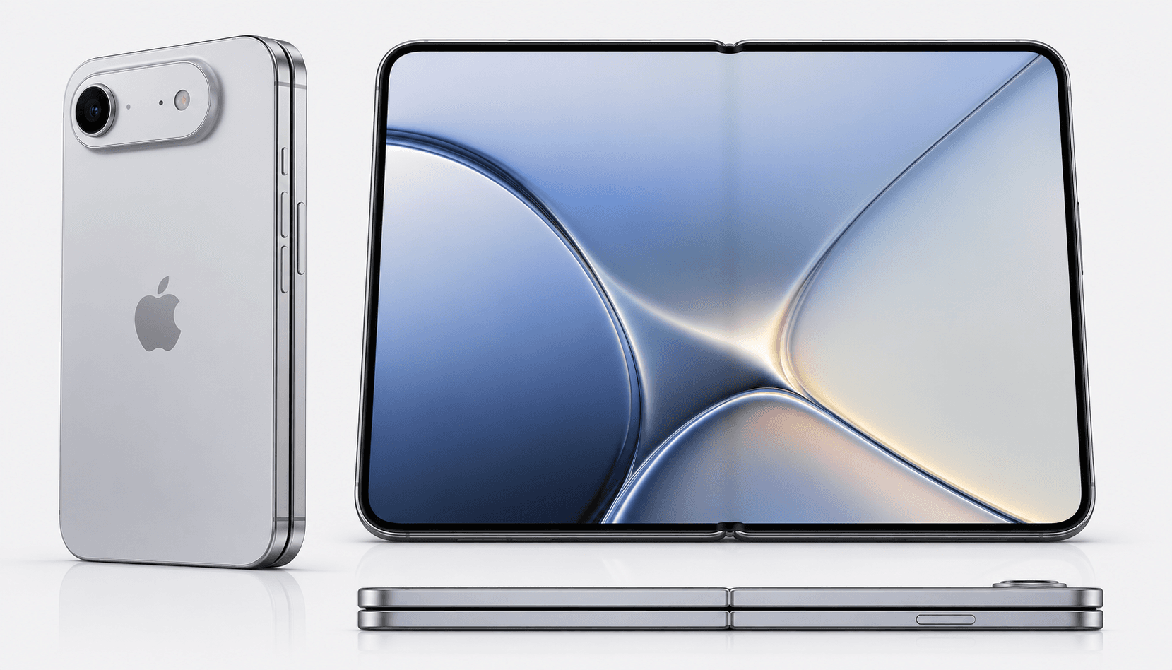 illustration of a foldable iphone