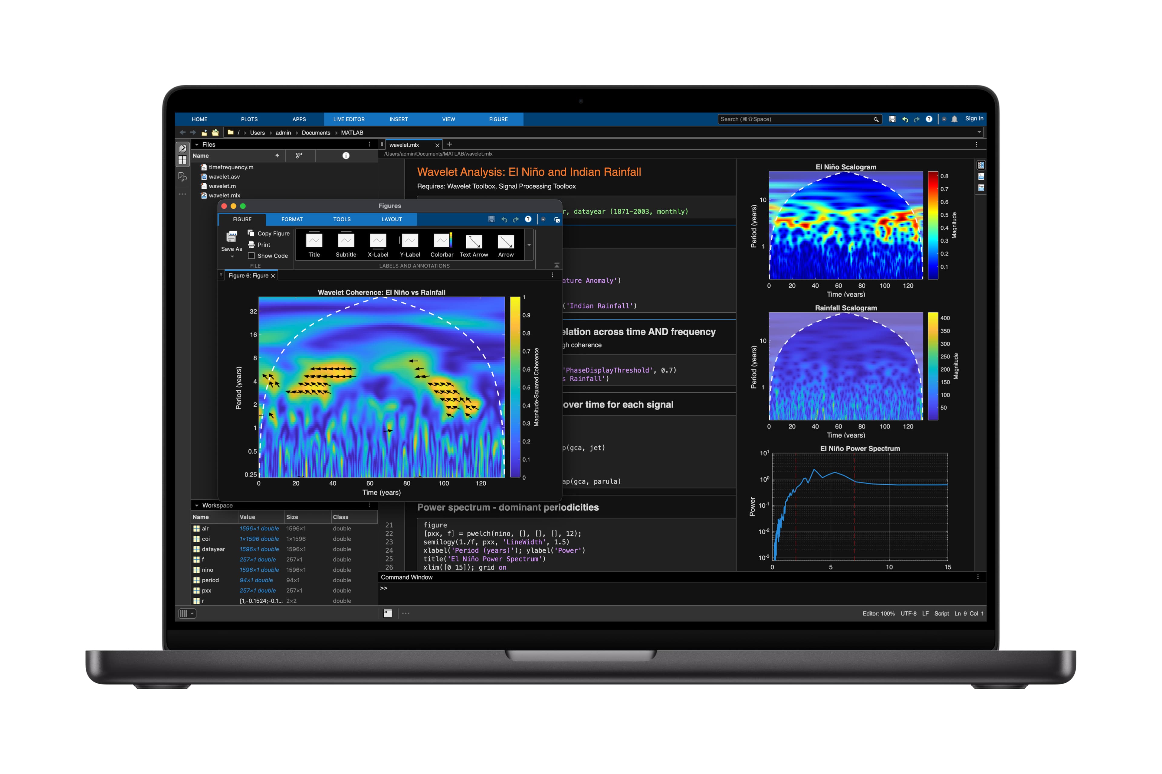 Apple Macbook Pro showing MATLAB