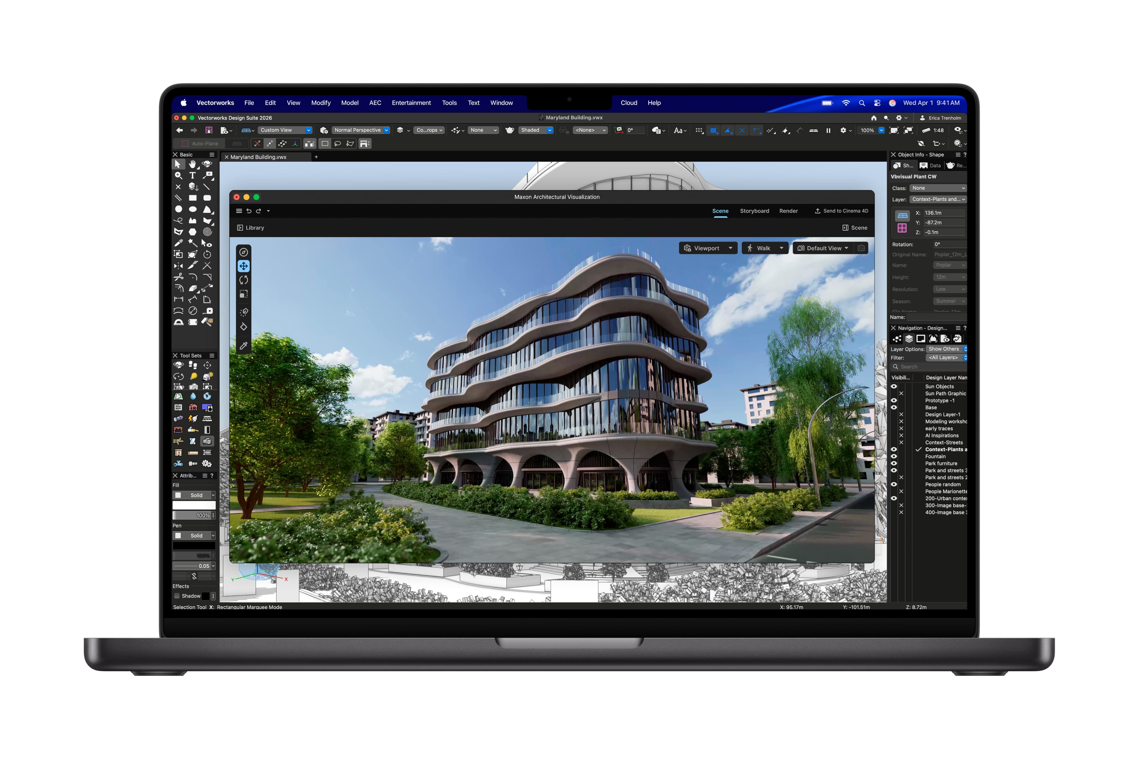 Macbook Pro med  Vectorworks