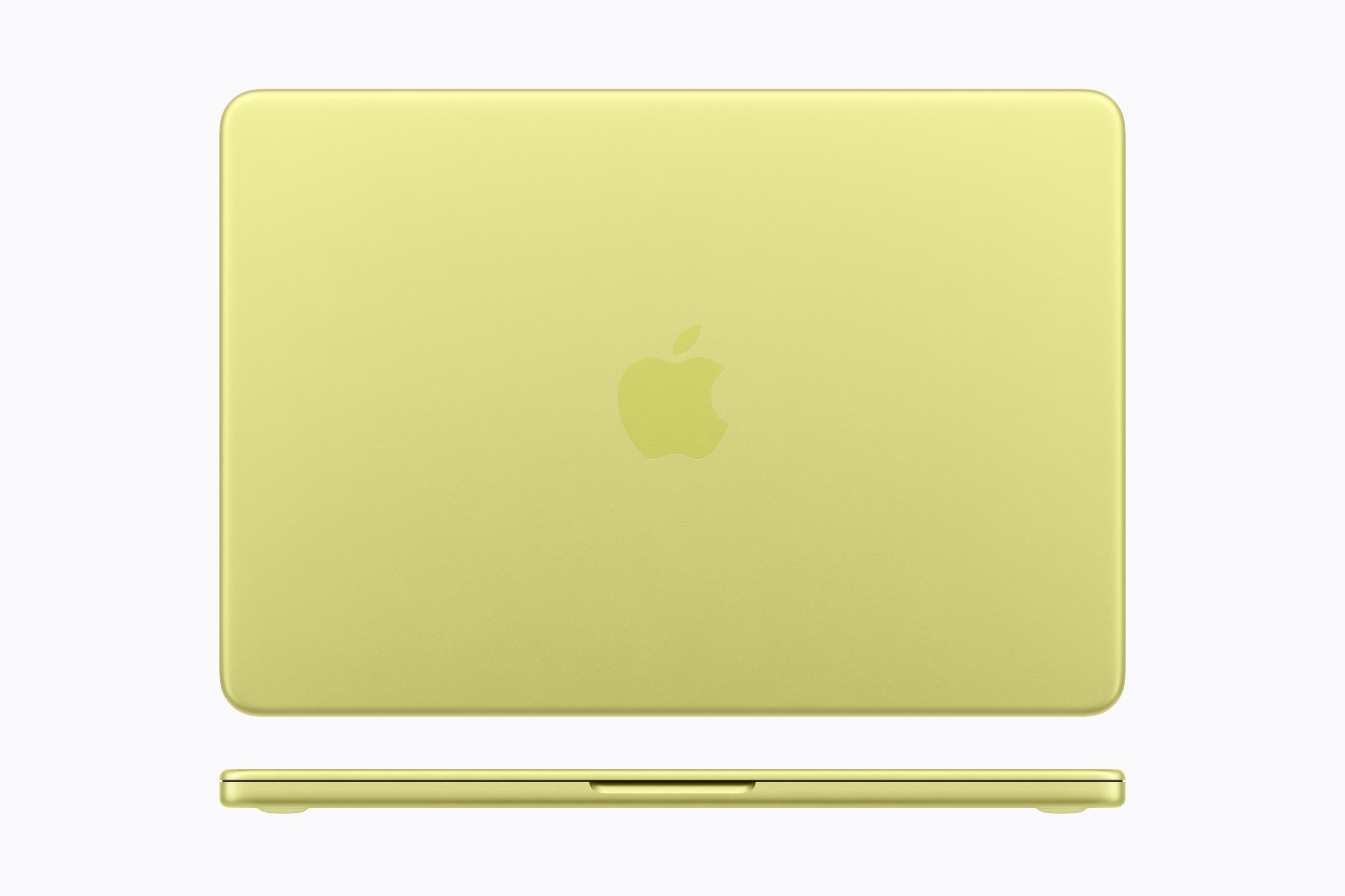 Apple Macbook Neo i Citrus-farge.