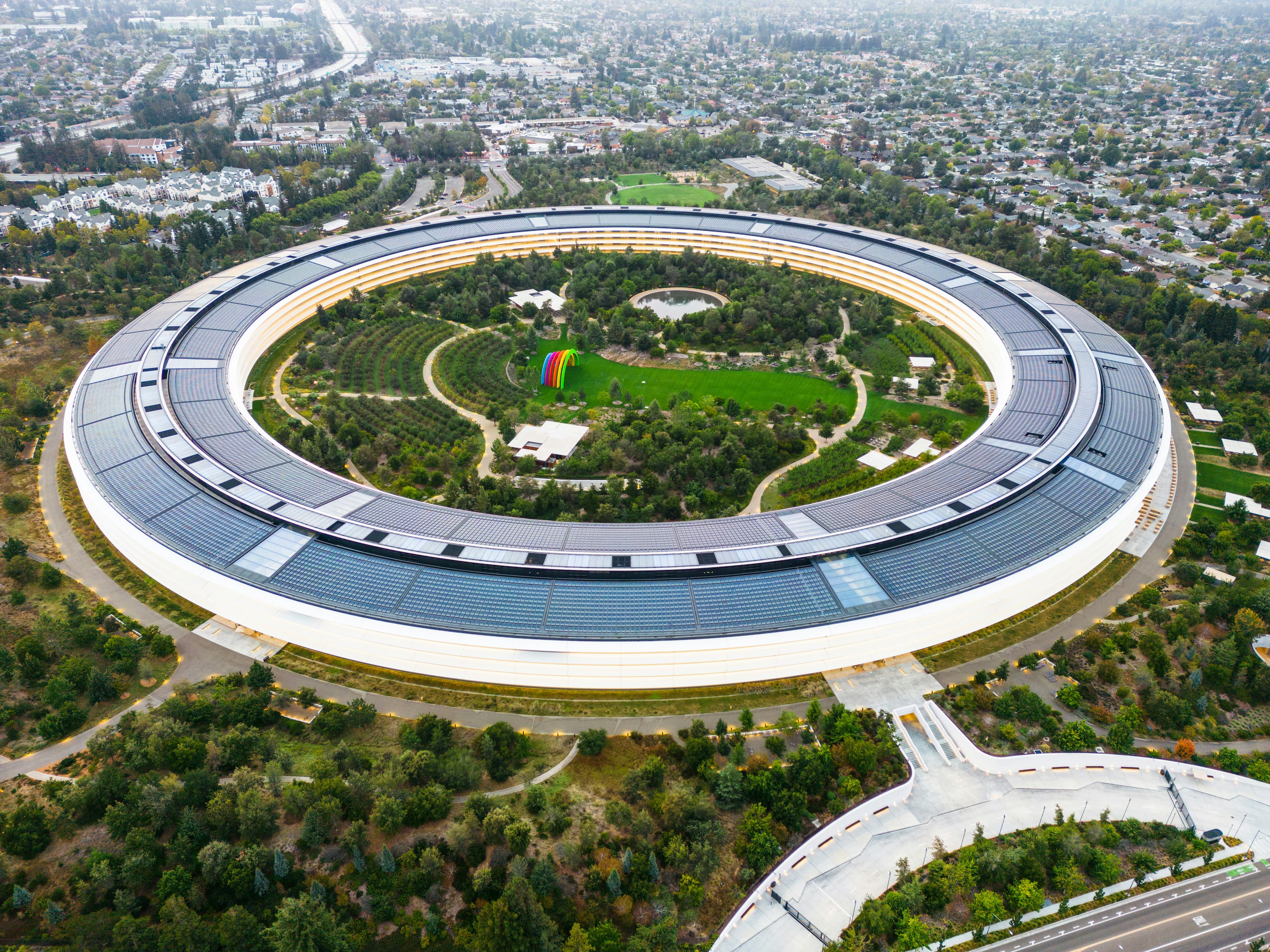 Apple Spaceship campus shown from above