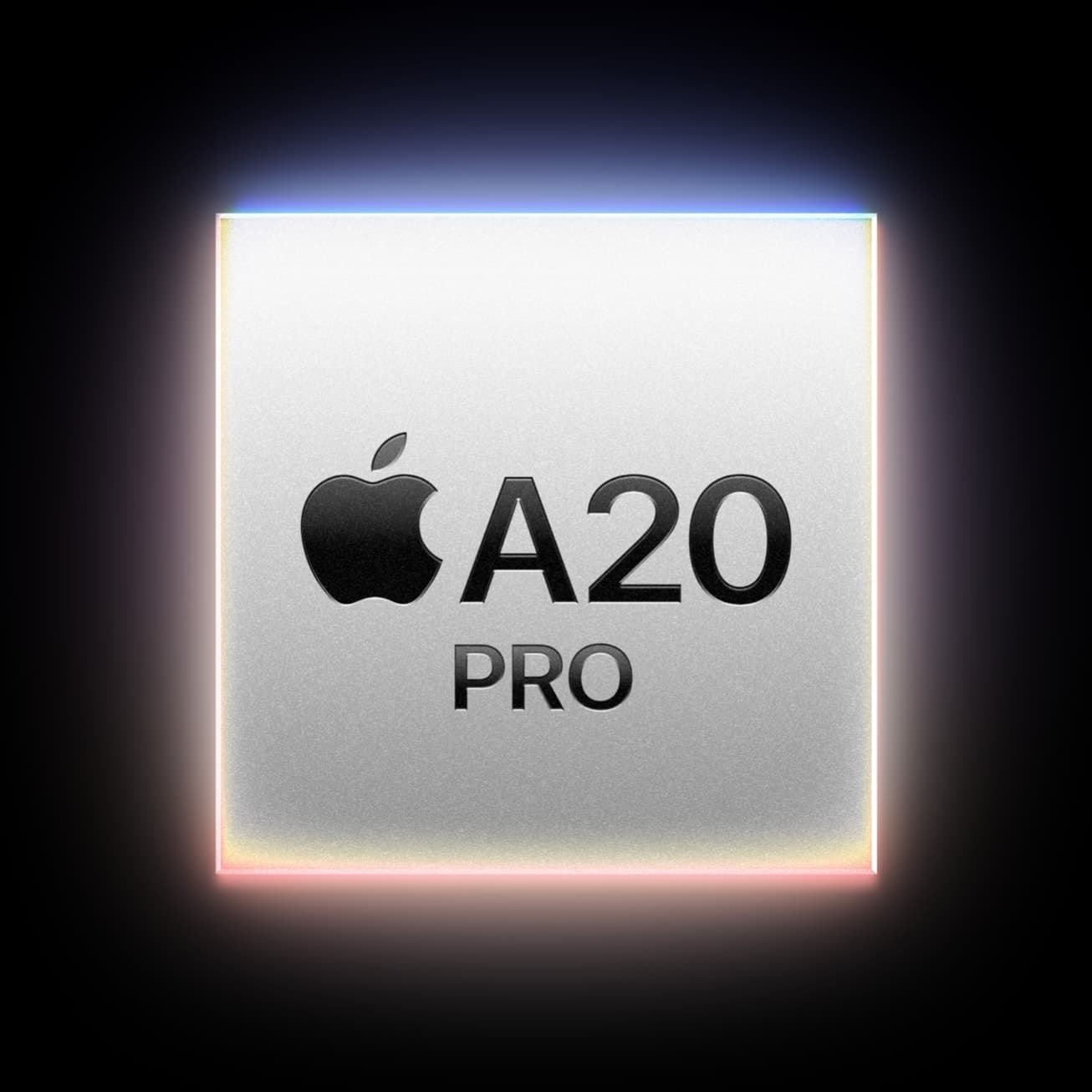 A20 Pro-logoen på en Apple-chip.