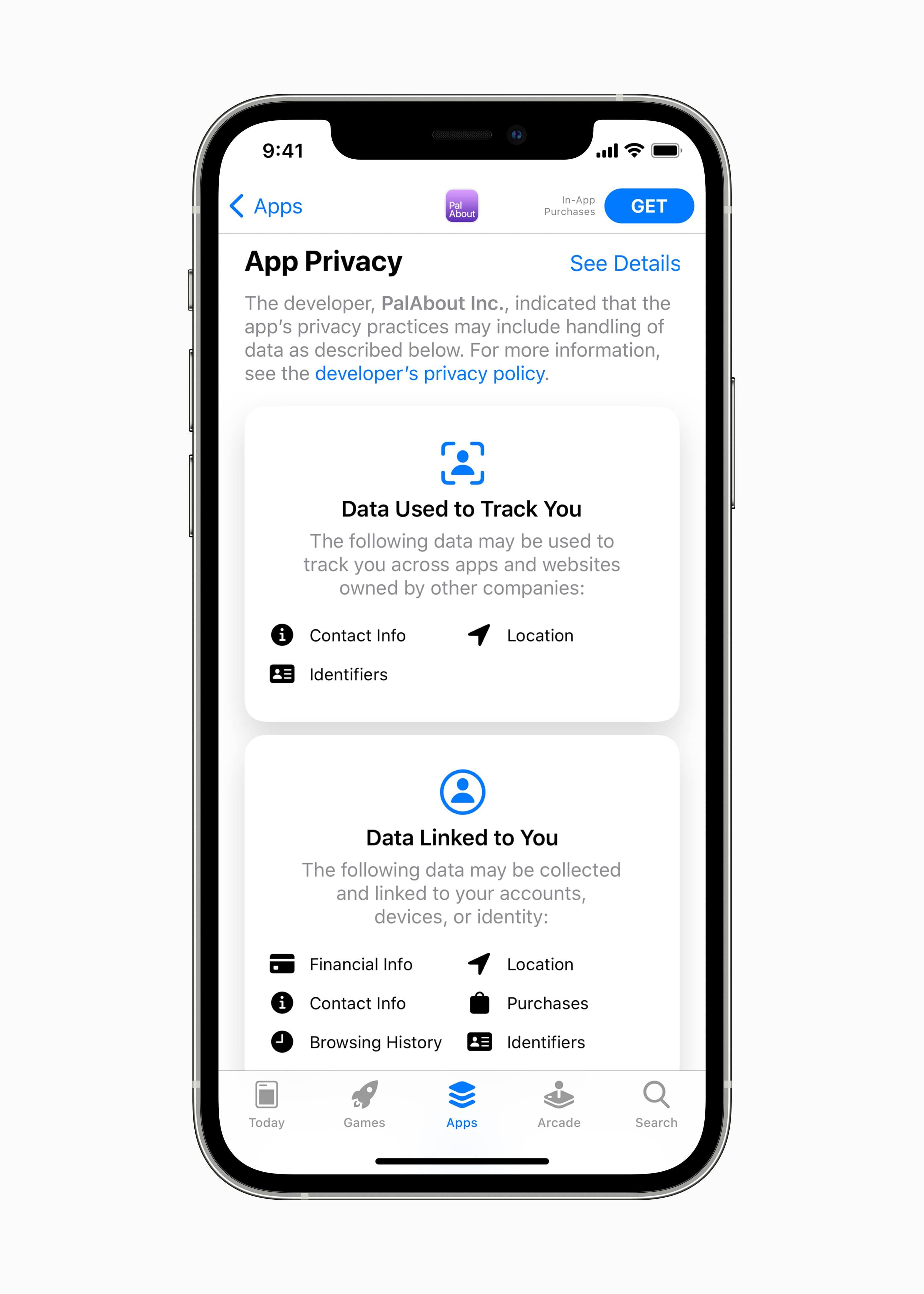 Apple app tracking transparency interface