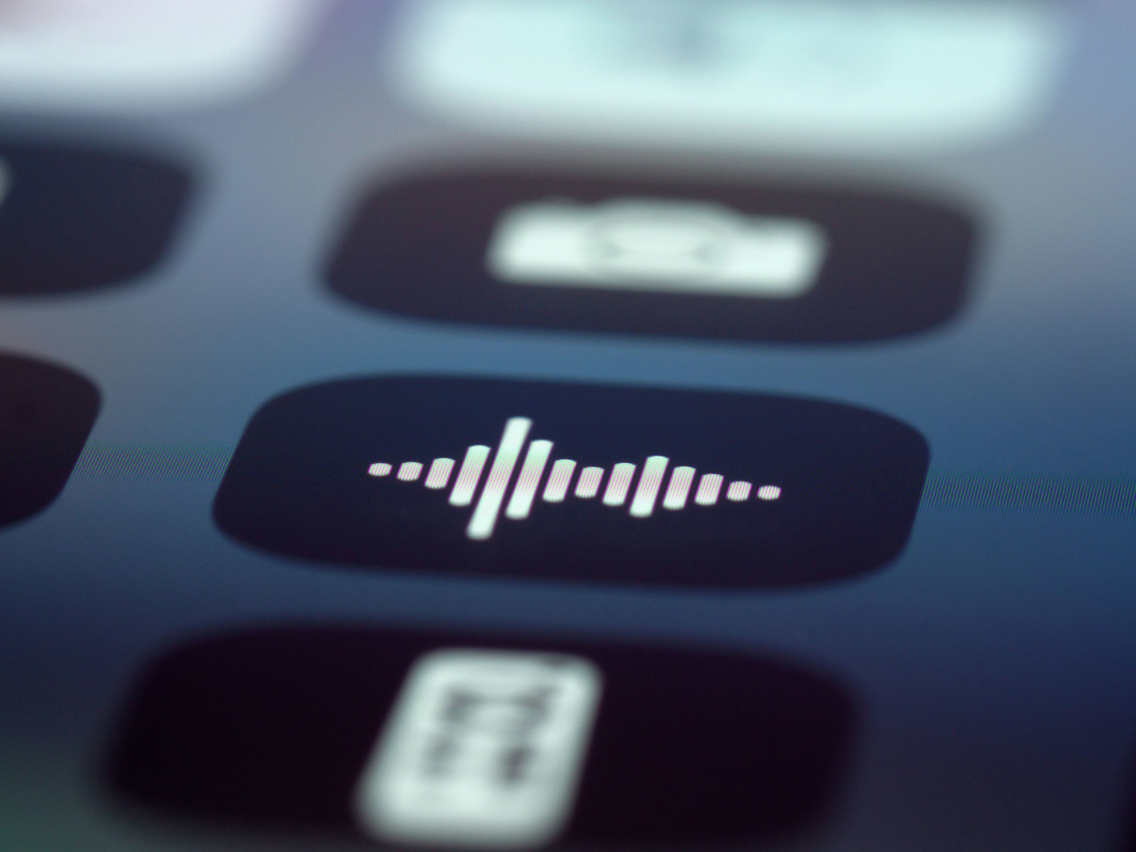 an iphone screen showing a voice recording app