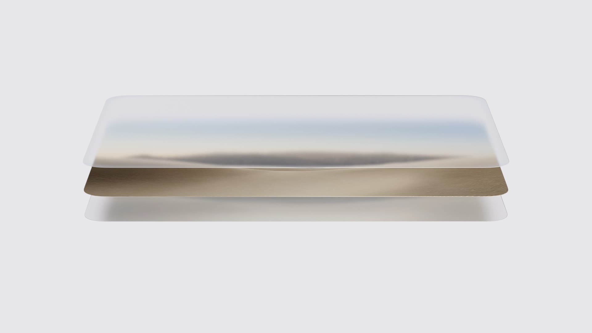 Illustrasjon av lagene i den brettbare innerskjermen på iPhone Duo.