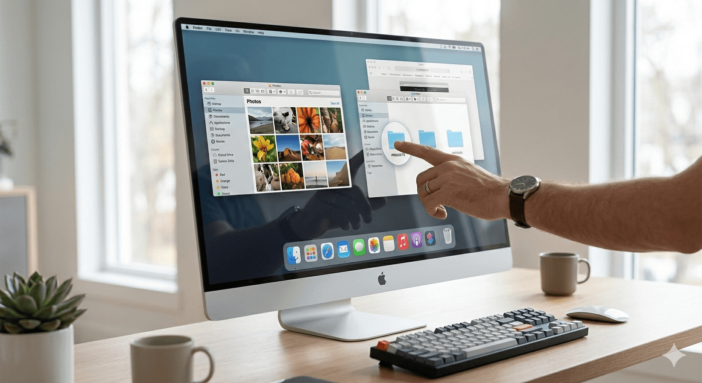 a person using a laptop computer on a desk