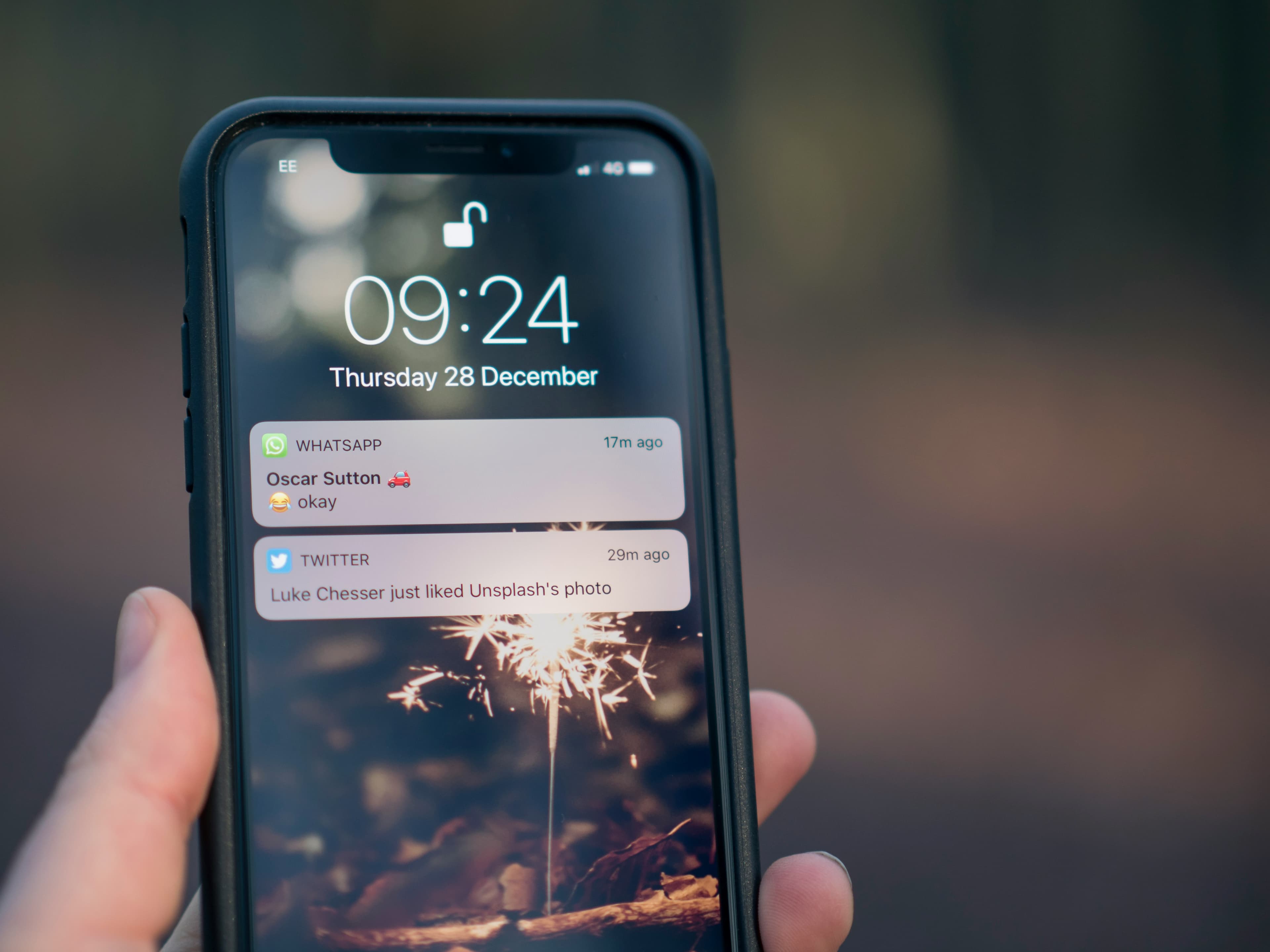 person holding an iPhone 