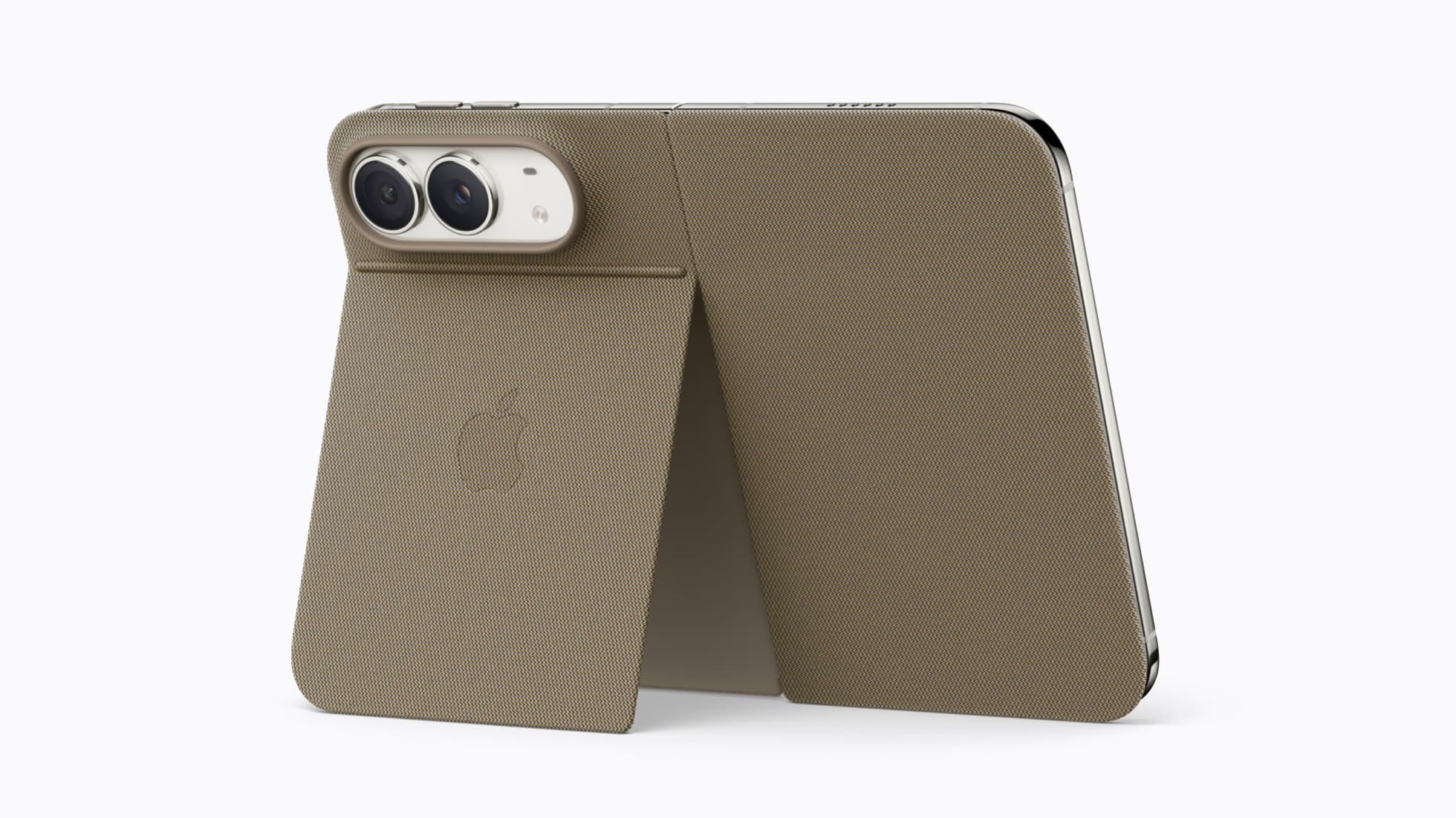 Muldvarpgrå folio med støtteklaff til iPhone Duo.