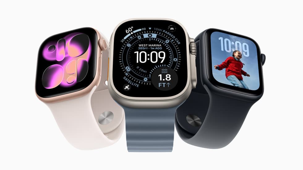Den nyeste Apple Watch-serien består av Apple Watch Series 11, Apple Watch Ultra 3 og Apple Watch SE 3.