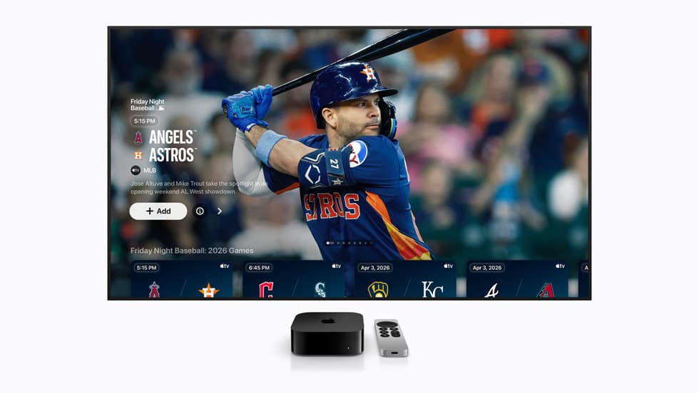 «Friday Night Baseball» vist på en Apple TV.