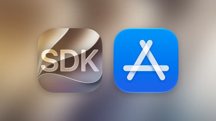 App Store-ikonet og et SDK-ikon side om side mot en lys bakgrunn